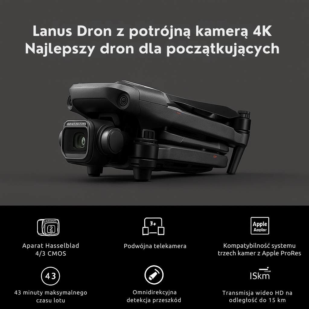 SkyLanus™ – Triplă Cameră 4K – Zbor Stabil, Filmare Profesională